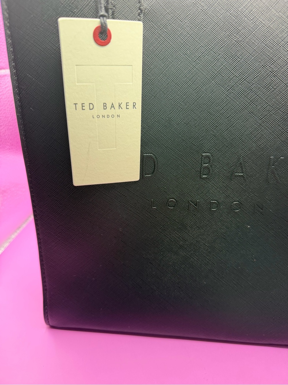 NWT Ted Baker London Black Tote Bag "The Icon" Embossed Logo - Picture 4 of 7